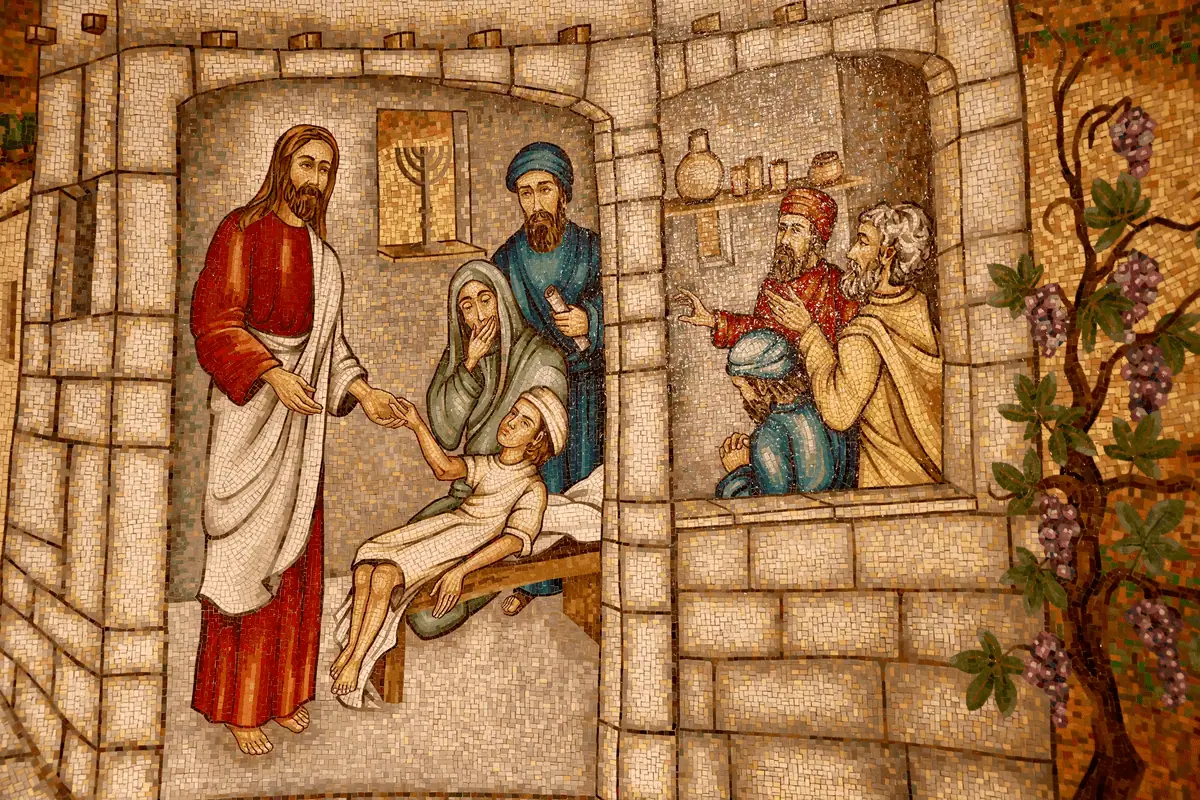 Mosaic at the Magdala site, Sea of Galilee