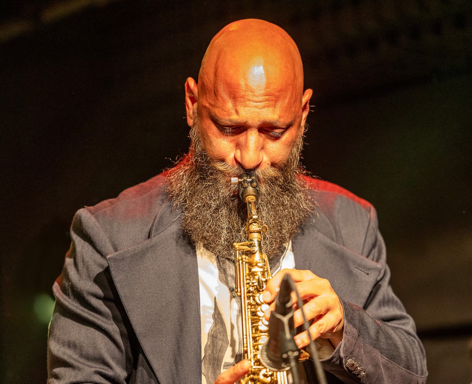 Saxophone player performing at Amama Jazz Room, Tel Aviv