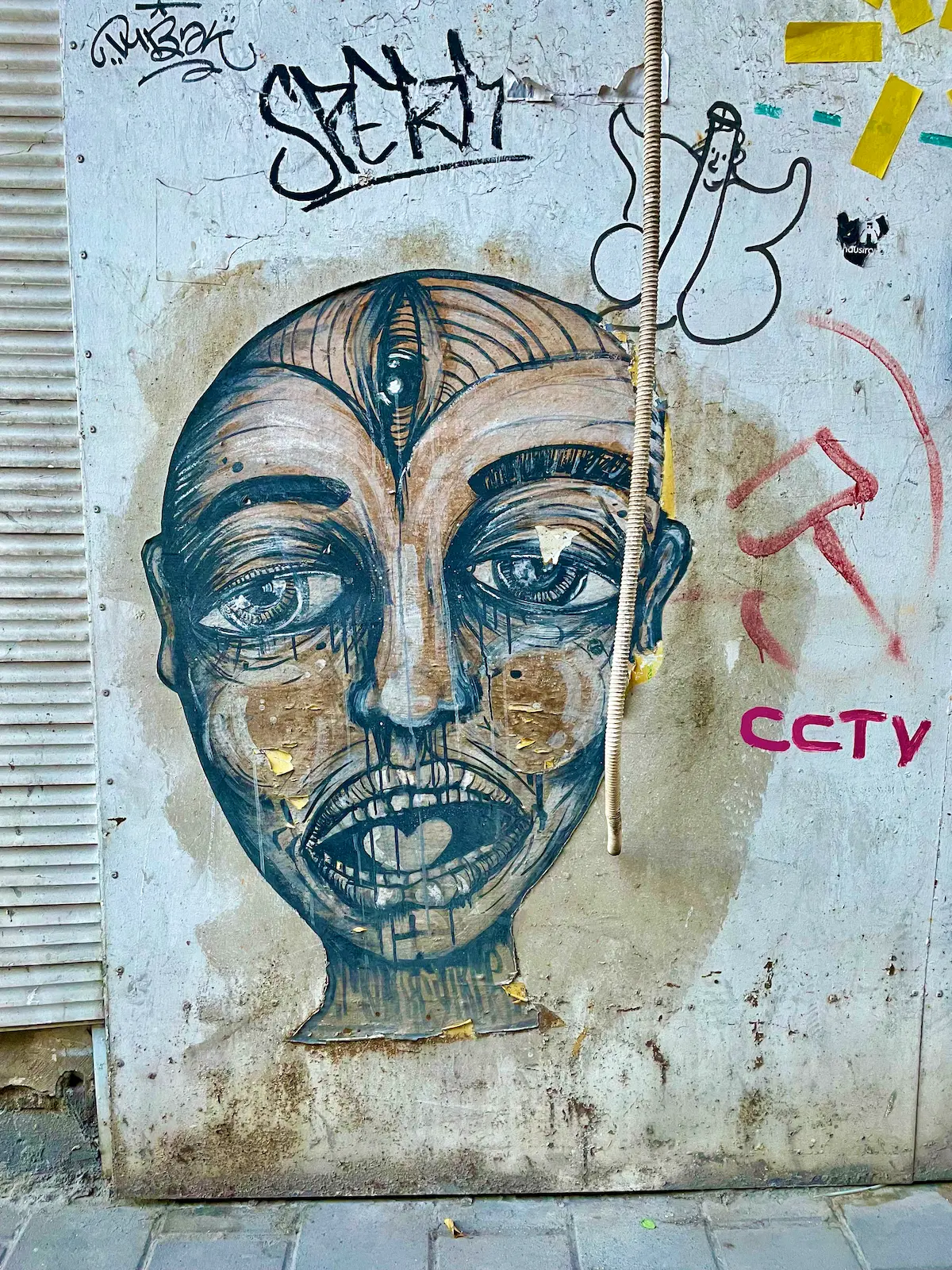 Street art on a wall in South Tel Aviv