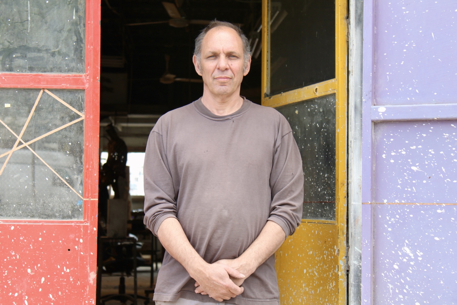 Paul Taylor outside his studio in Jerusalem