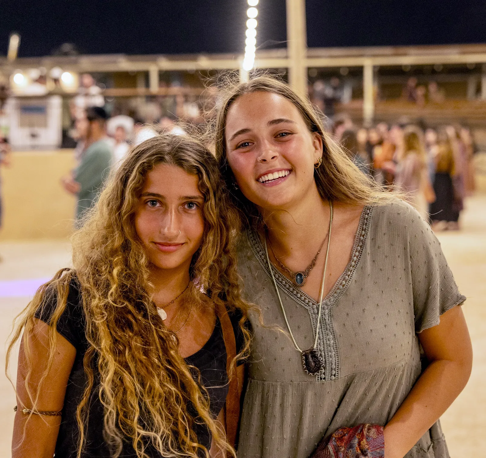 Two young women at a music festival outside Jerusalem
