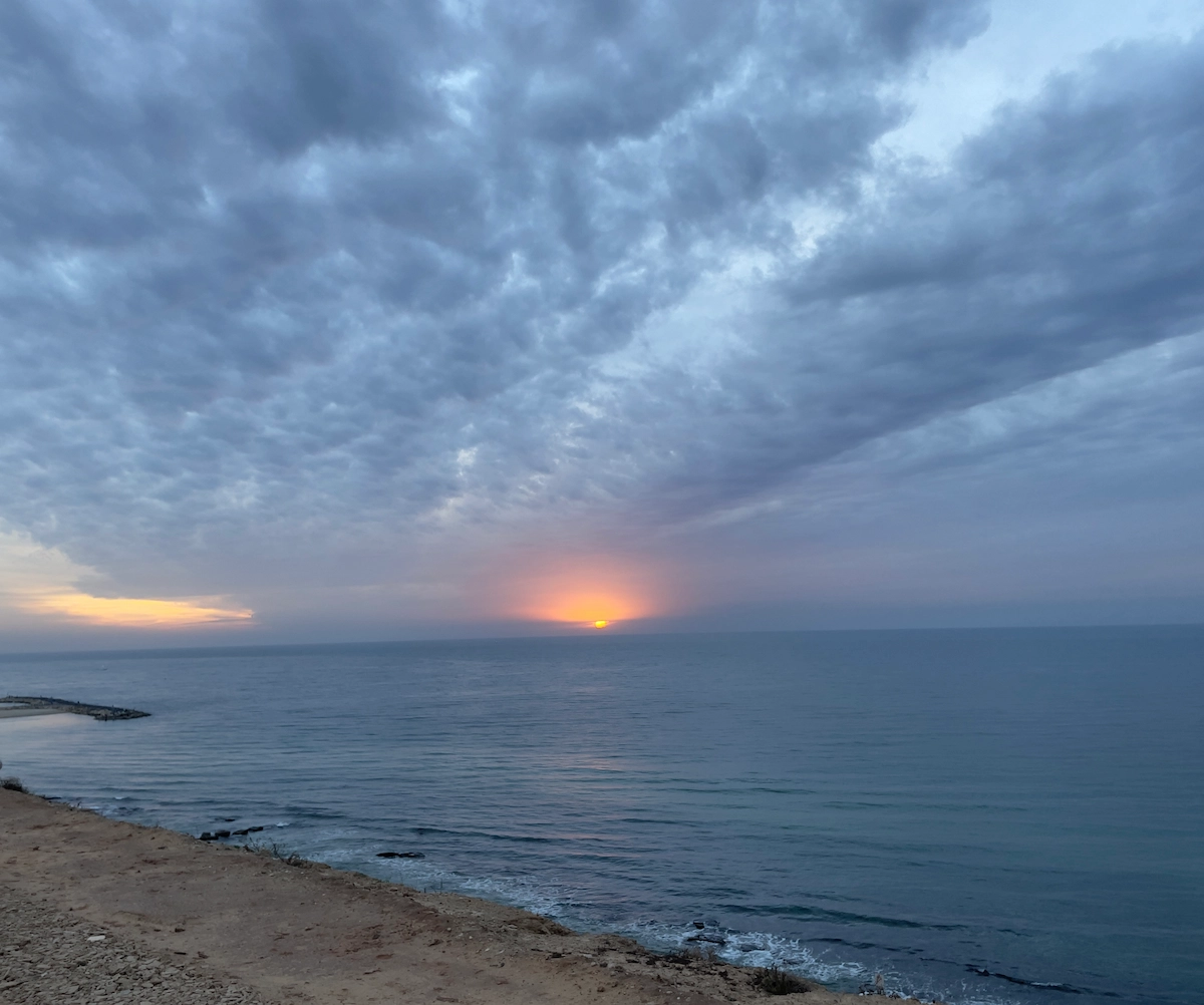 Sunset on the Mediterranean Sea north Tel Aviv