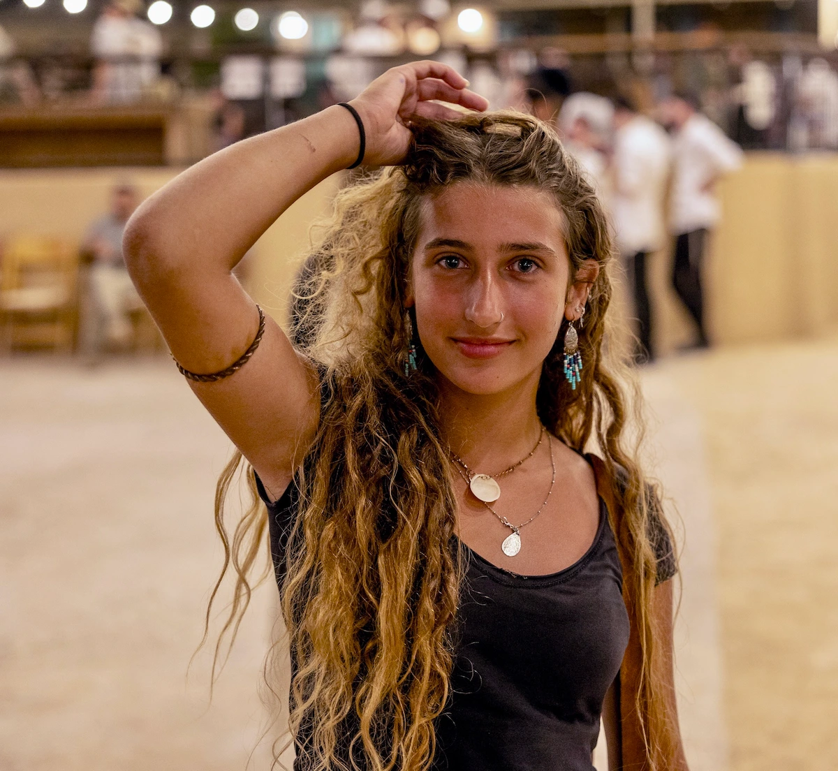 Young woman portrait at a musical festival